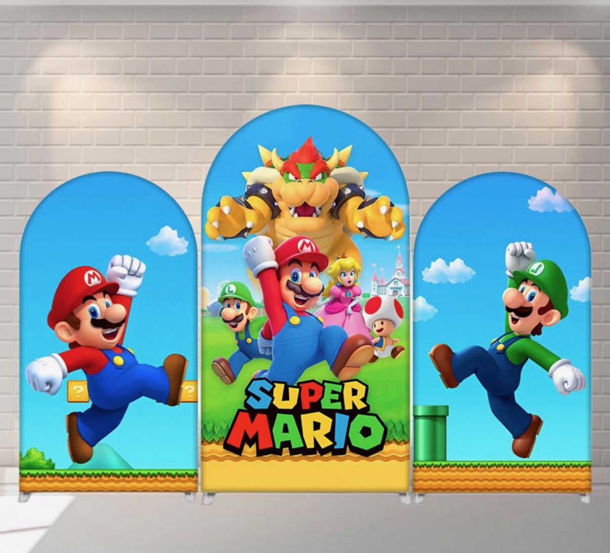 Super Mario 3-Piece Arch Set backdrop rental – Eternal Events ...